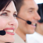 Happy call center specialists